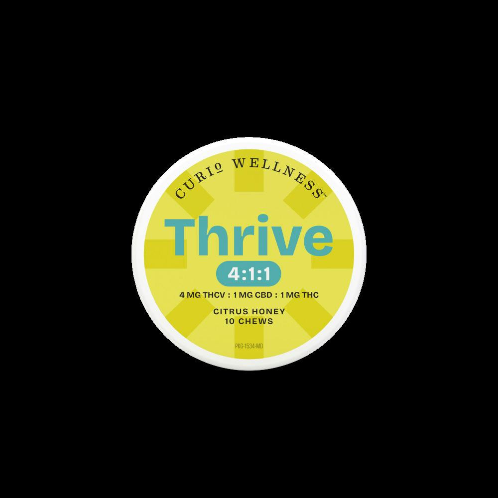 Curio Wellness - 4:1:1 (THCV/CBD/THC) 10mg Thrive Chews (10pk) - Lemon Lift