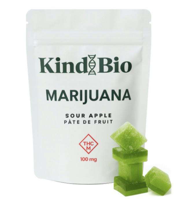 Kindbio - 100mg Pate De Fruit Gummies (10pk) - Sour Apple