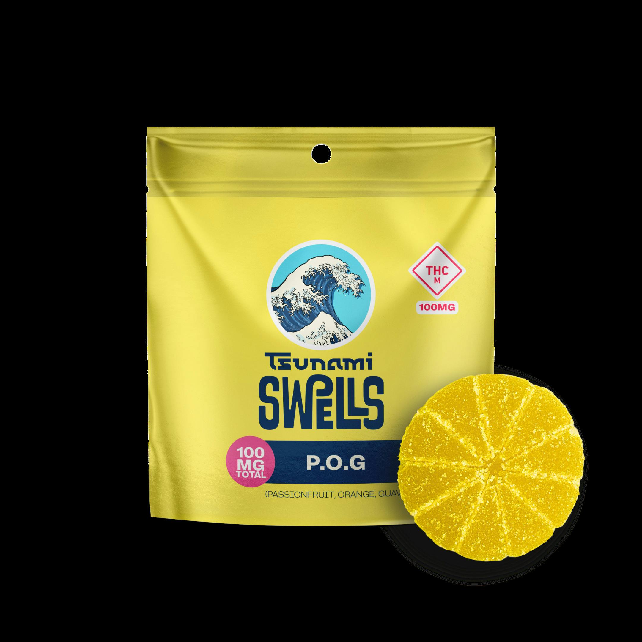 Tsunami Swells - 100mg Dividable Gummy (1pk) - POG (Pineapple Orange Guava) at Missouri Wild Alchemy