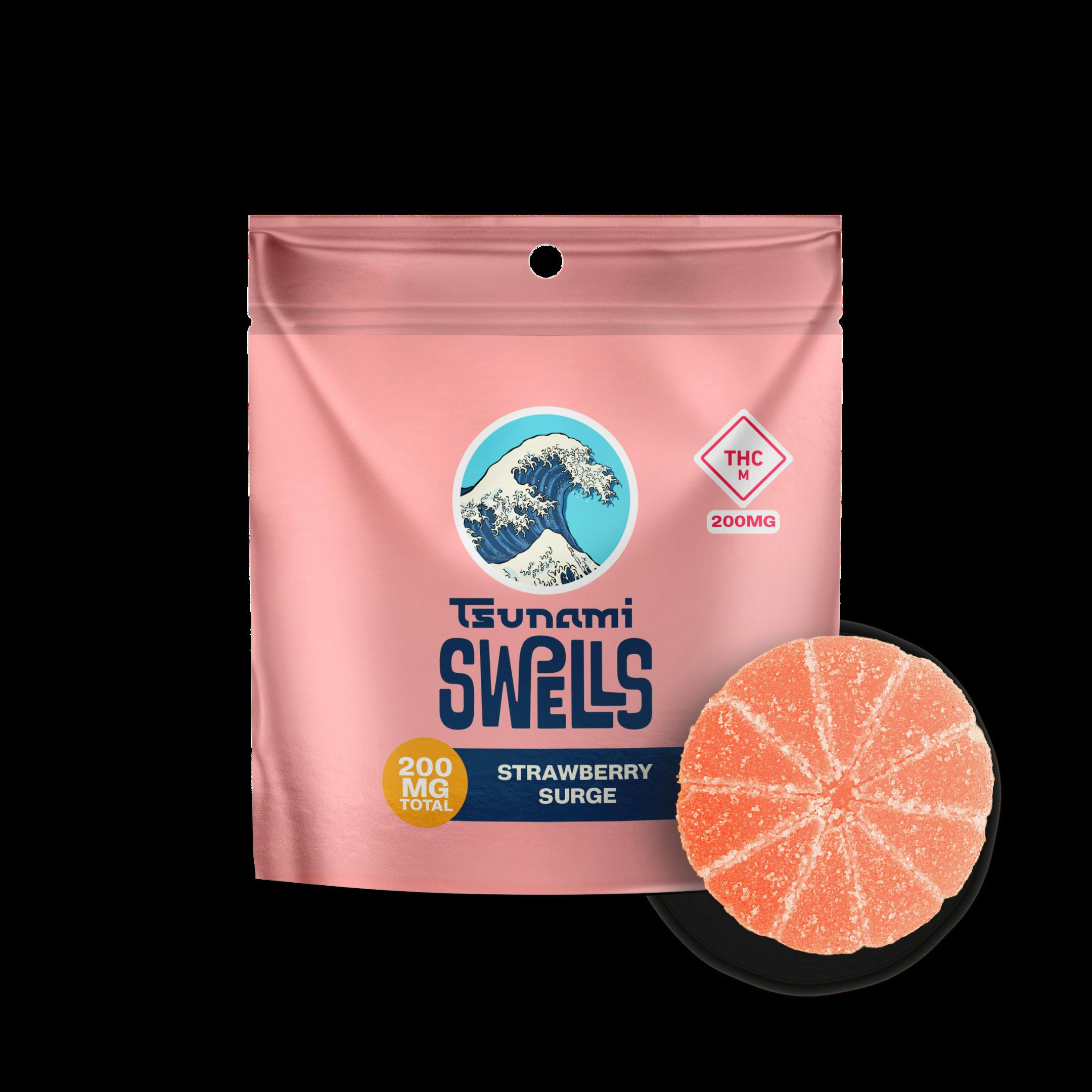 Tsunami Swells - 200mg Dividable Gummy (1pk) - Strawberry Surge