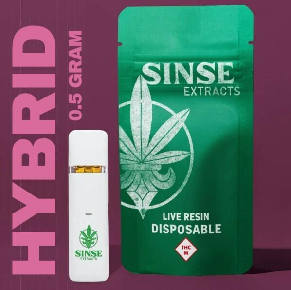 Sinse - 0.5g Live Resin Disposable Bar - Indiana Bubblegum