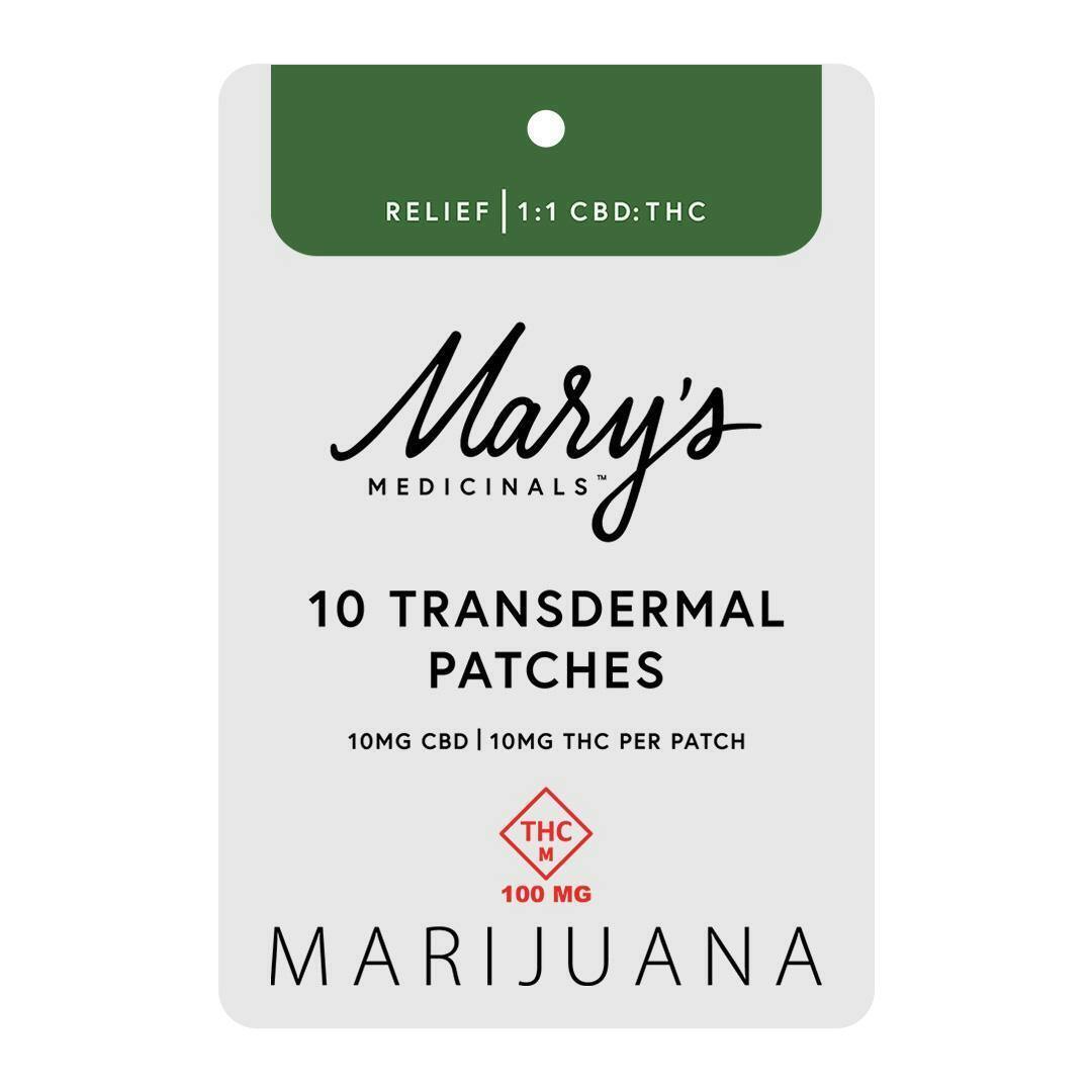 Mary's Medicinals - 1:1 Relief Transdermal THC Patch (10pk) - 100mg (THC/CBD)