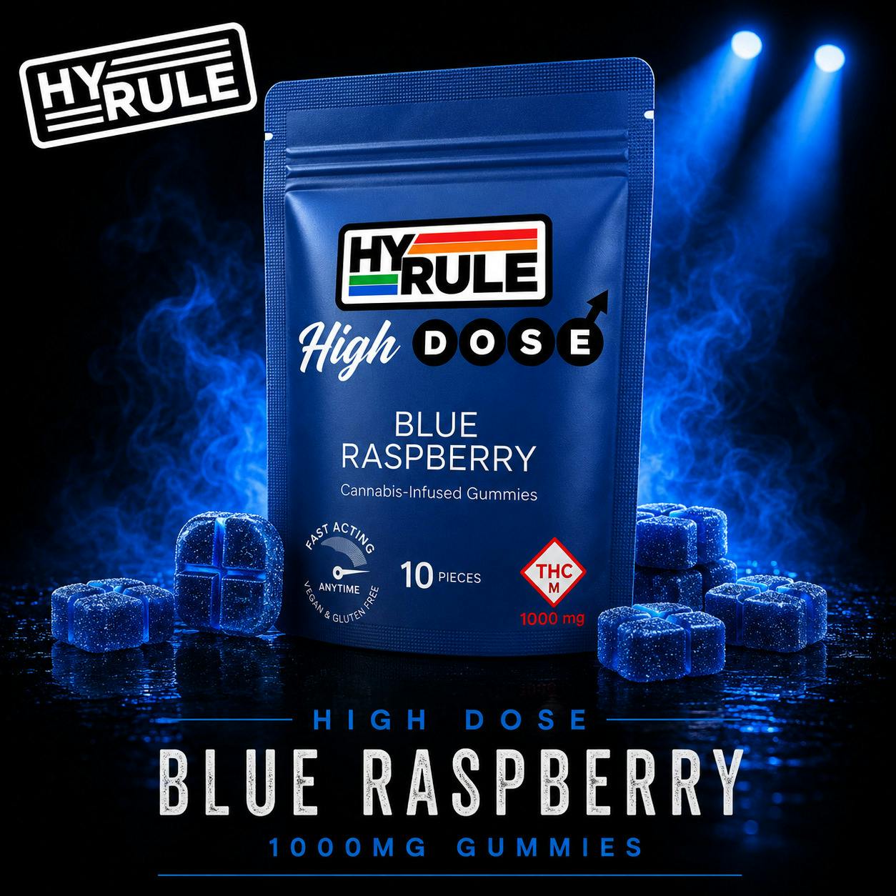 HyDose by HyRule - 1000mg Dividable Gummies (10pk) - Blue Raspberry