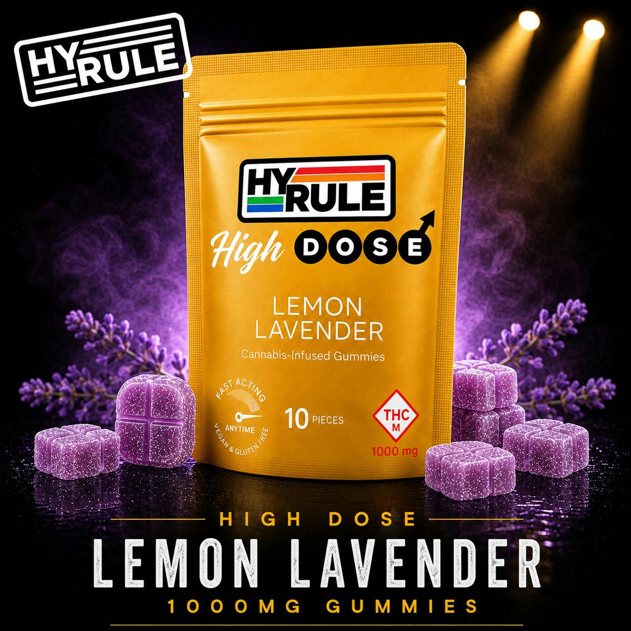 HyDose by HyRule - 1000mg Dividable Gummies (10pk) - Lemon Lavender