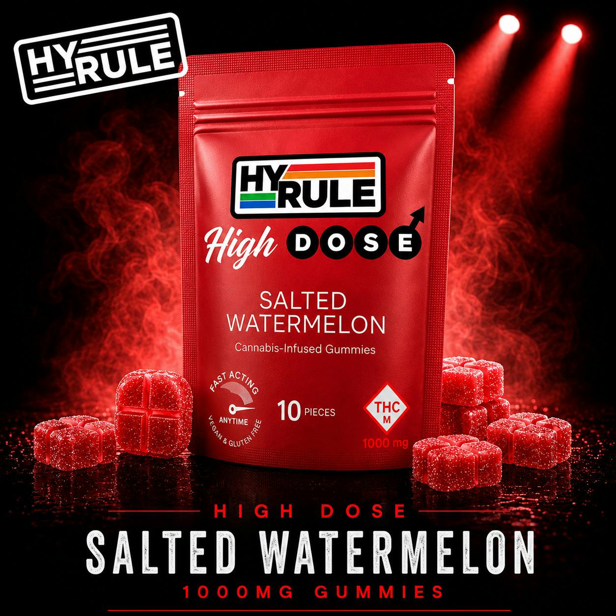 HyDose by HyRule - 1000mg Dividable Gummies (10pk) - Salted Watermelon