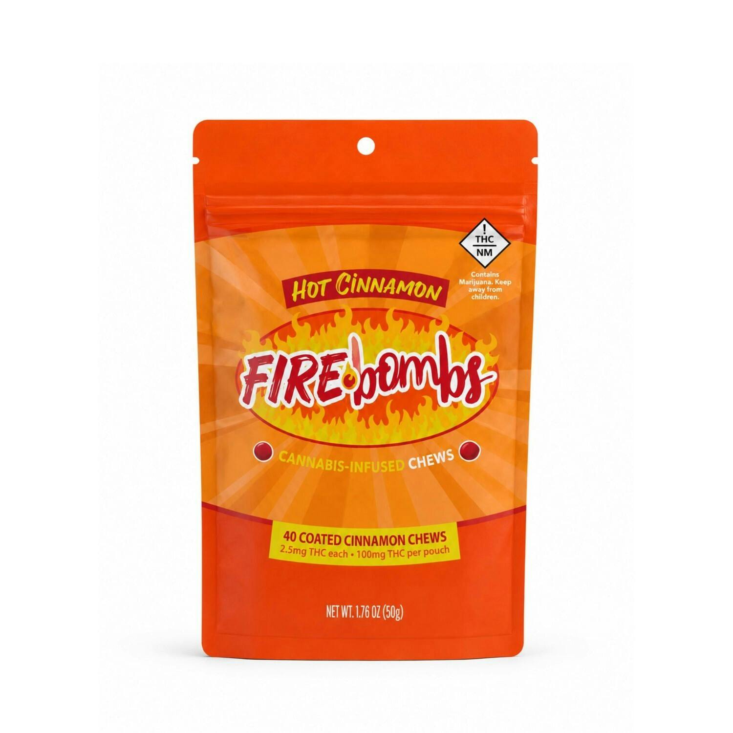 Joy Bombs - 100mg Coated Fruit Chews (40pk - 2.5mg/ea) - Fire Bombs (Cinnamon)