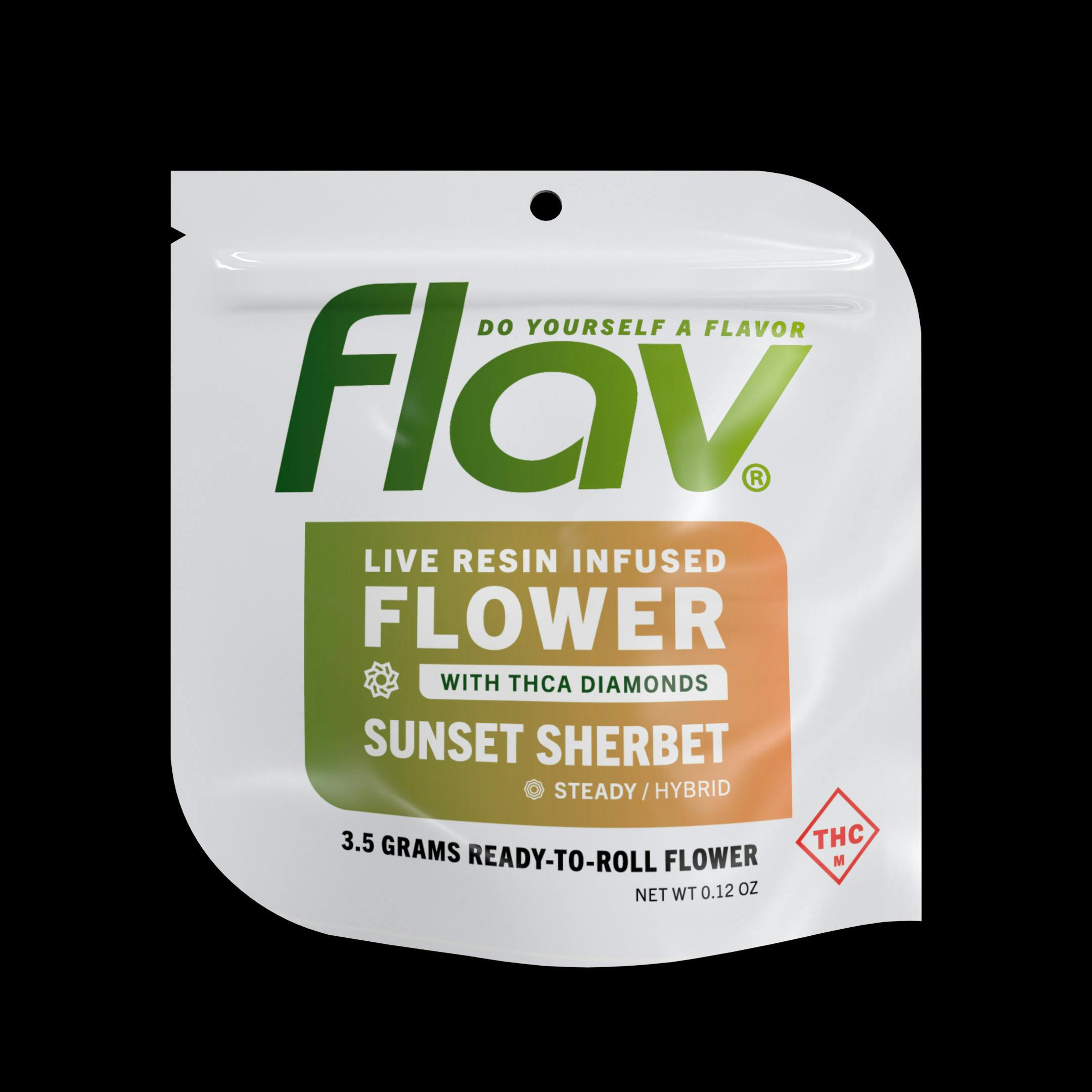 FLAV - 3.5g Live Resin + THCA Diamond Infused Flower - Sunset Sherbet