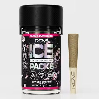 Rove - 0.6g Ice Pack Triple Infused Pre-Roll (5pk) - Sunset Sherbet (Indica)