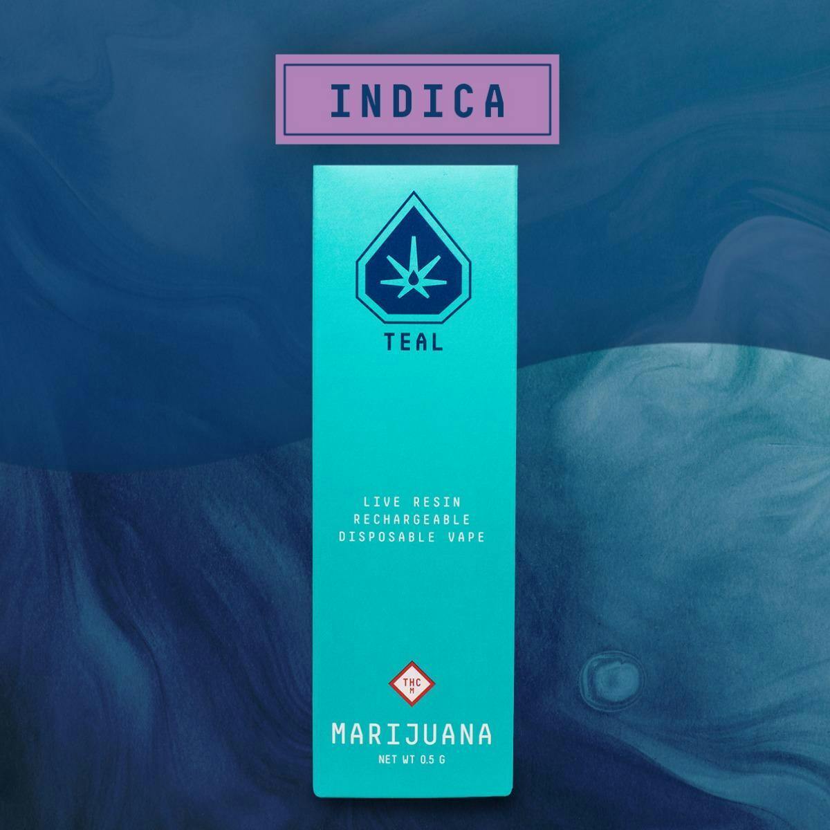 Teal - 0.5g Live Resin Disposable - Dark Rainbow x Papaya Fonta (Indica)