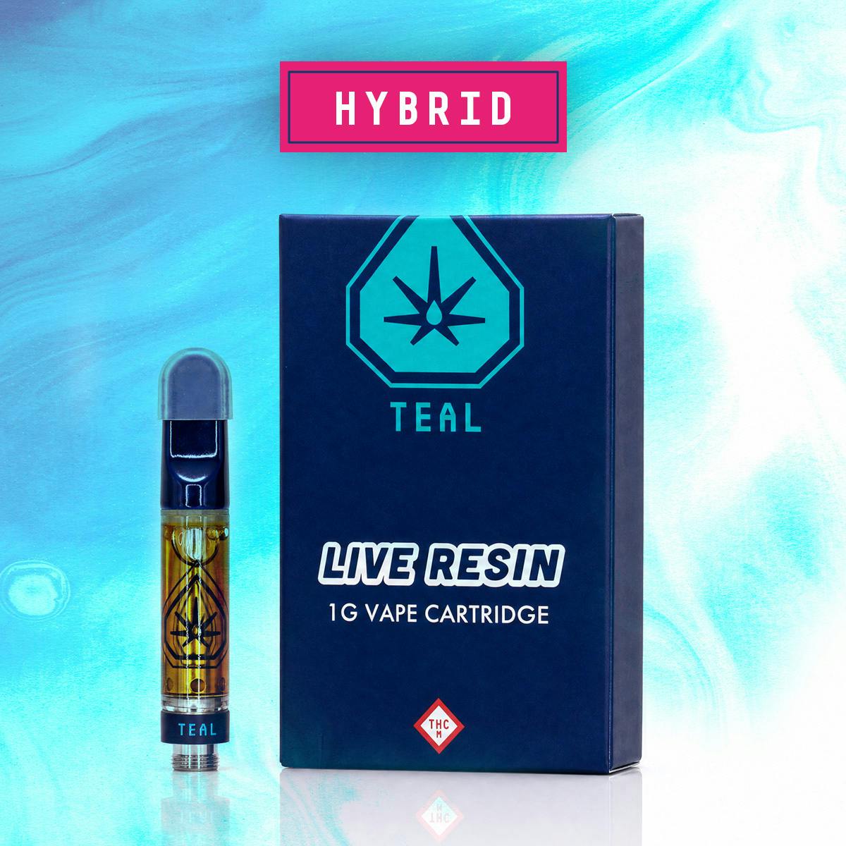 Teal - 1g Live Resin Cartridge - Peanut Butter Parfait x Most Cream (Hybrid)