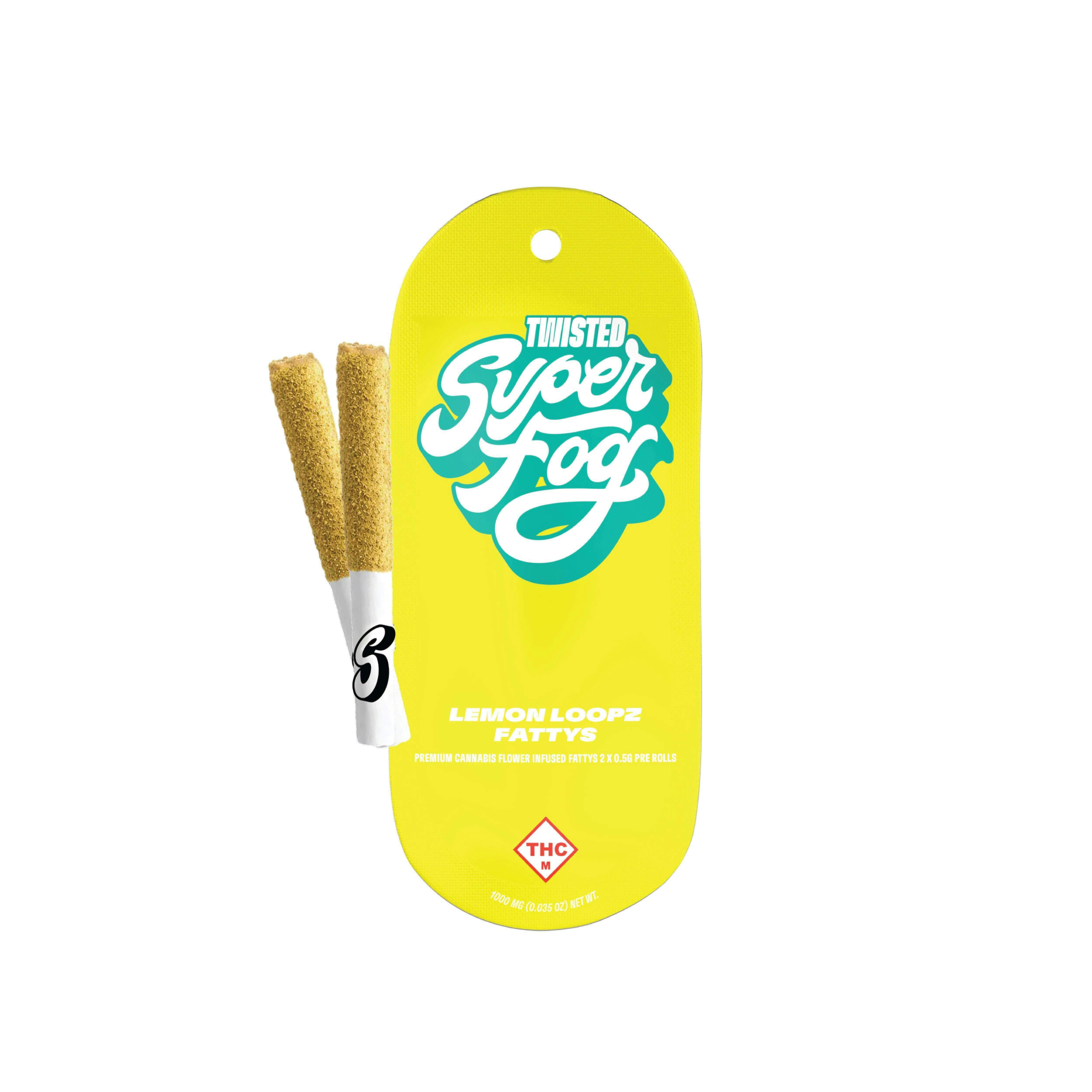 Twisted Fattys by Mfused - 0.5g Infused Pre-Roll (2pk) - Lemon Loopz