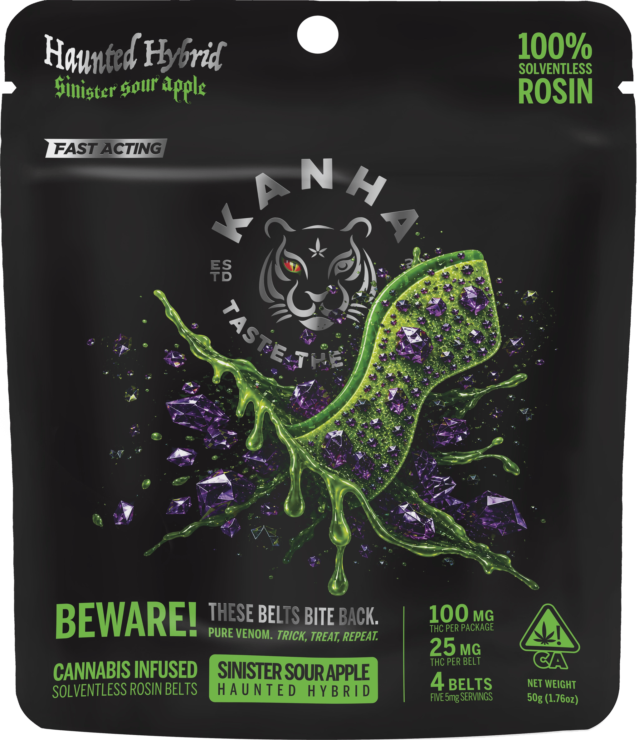 KANHA - SOLVENTLESS GUMMY - LTO SINISTER SOUR APPLE - 100MG
