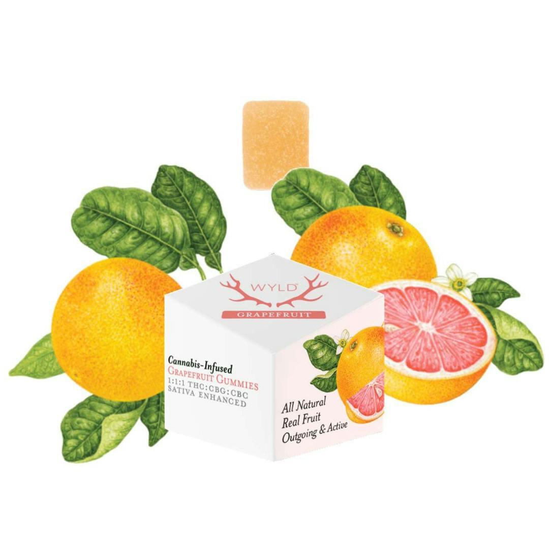 Wyld Gummies - Grapefruit 1:1:1 THC/CBG/CBC