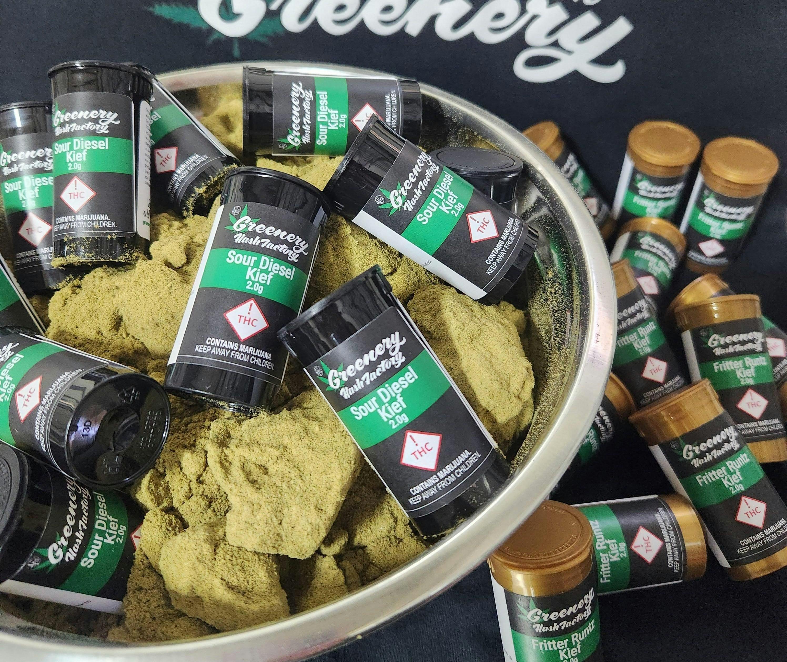 Greenery Hash Factory - Loose Kief Keg - Sour Diesel 2g