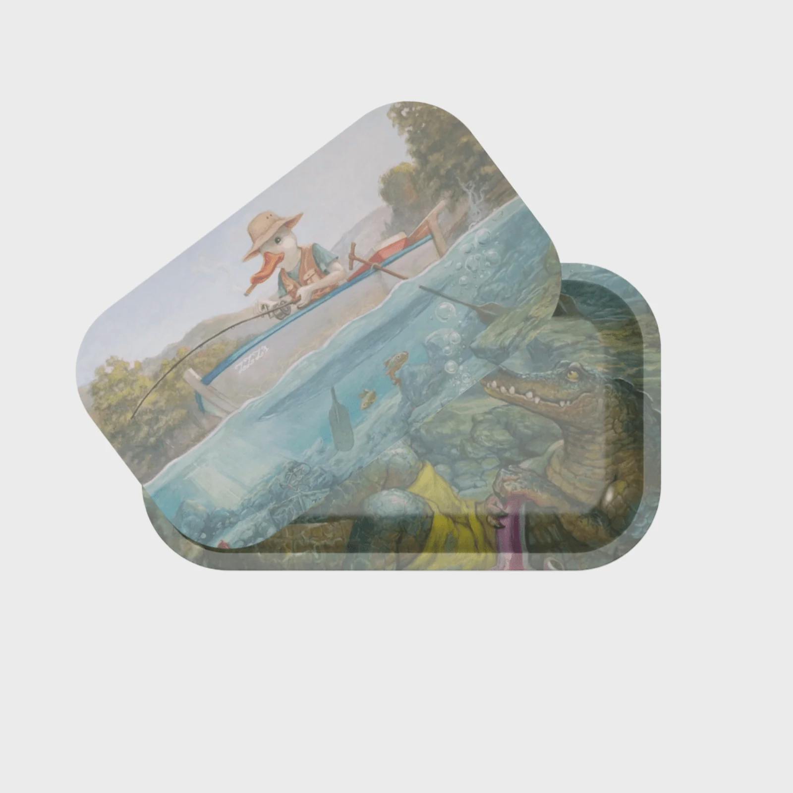 Rolling Tray with Magnetic Cover (7x11) - Gone Fishin' by Joaquin Carreño