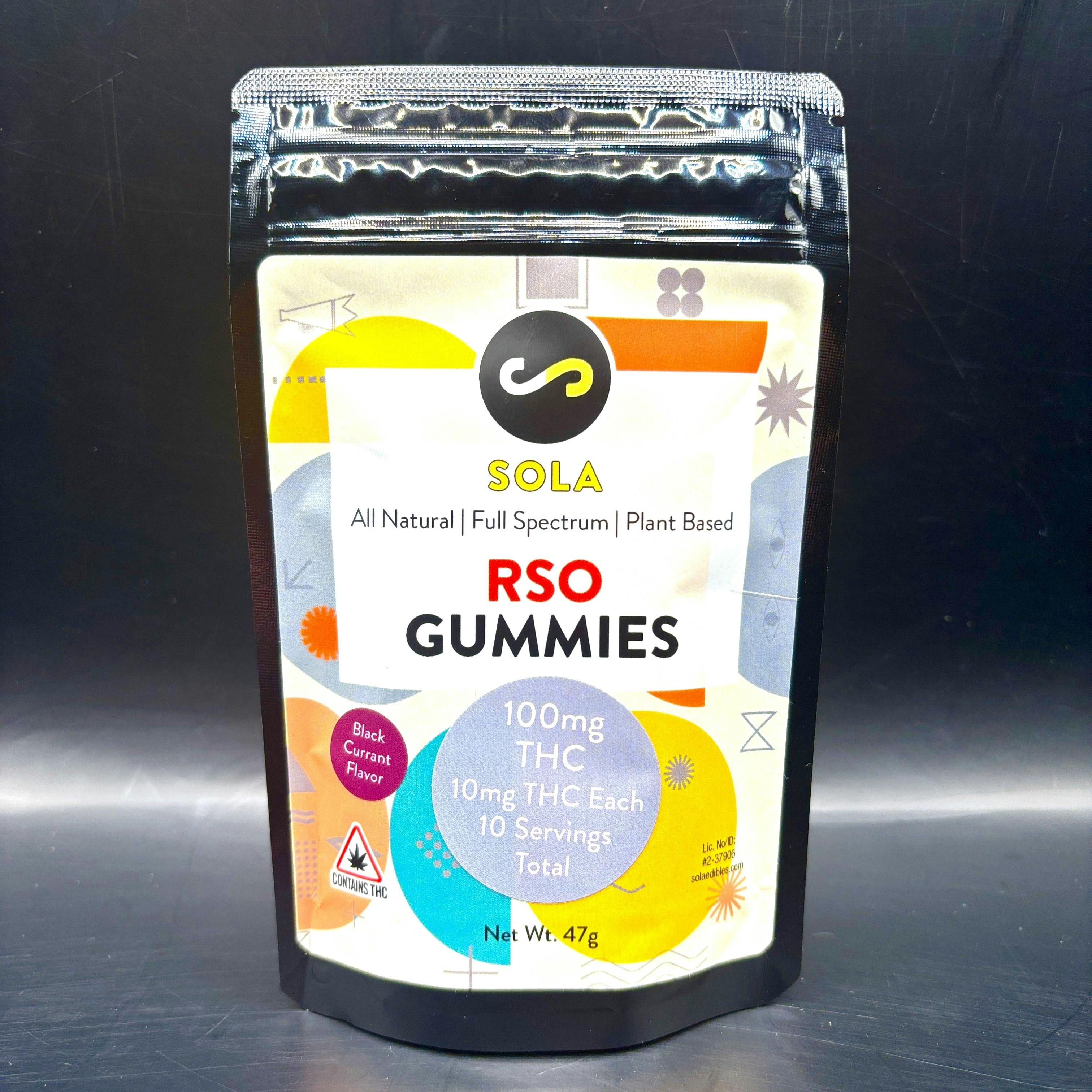 100mg Black Currant RSO Gummies | Sola
