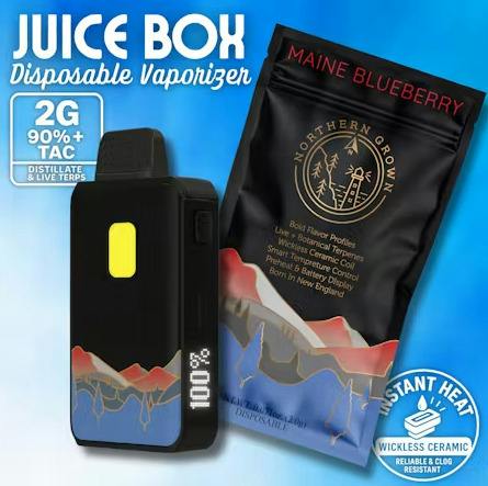 Maine Blueberry Juice Box | 2g Disposable | Indica | Cannabis Cured