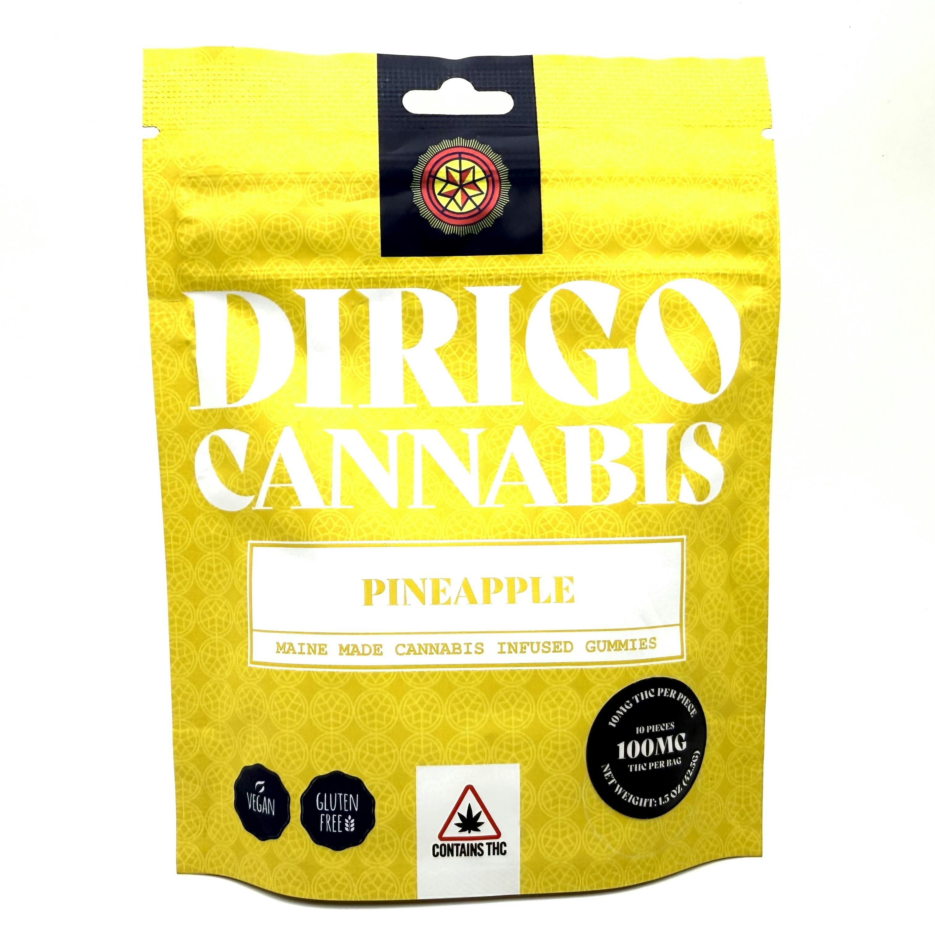 100mg Pineapple Gummies | Dirigo Cannabis