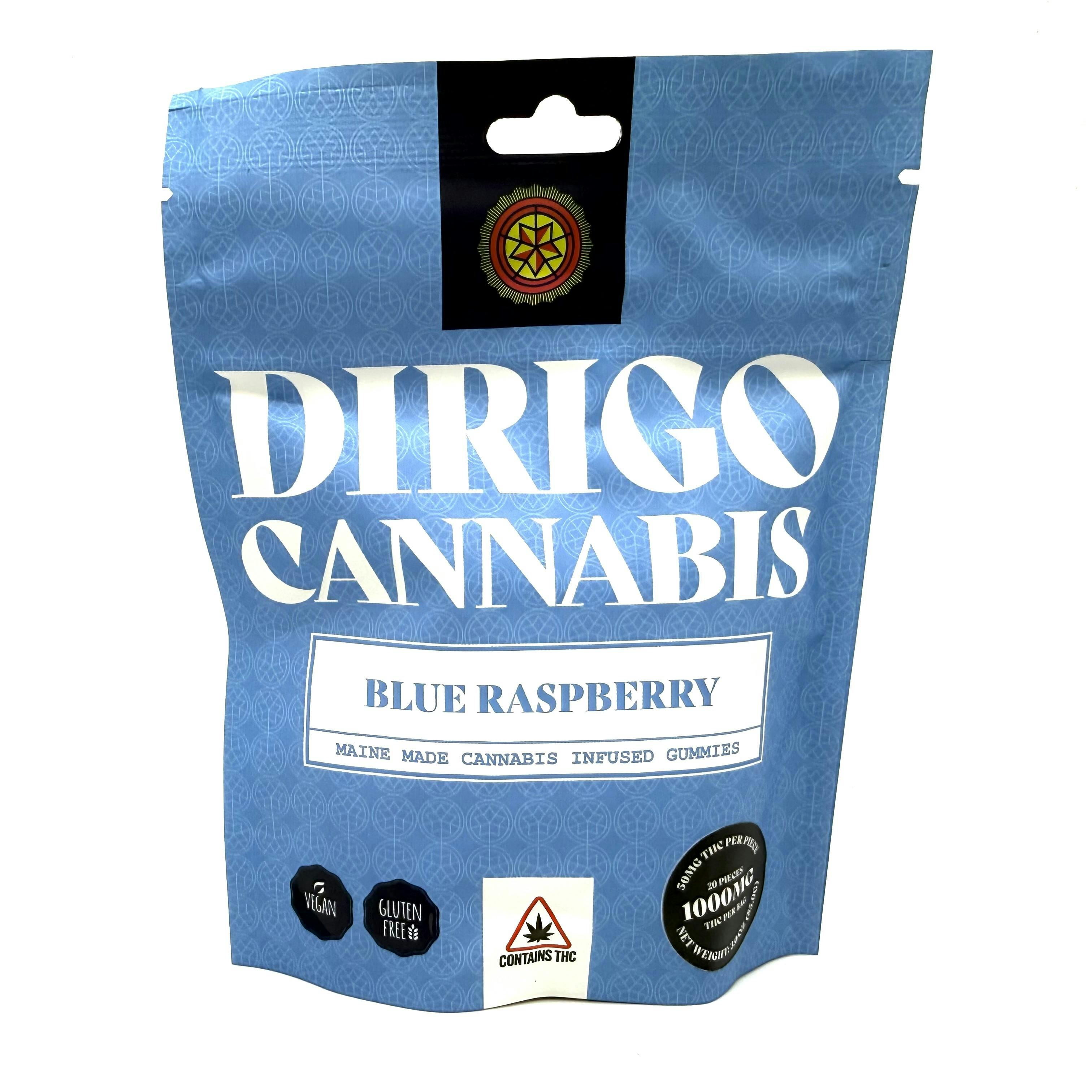 1000mg Blue Raspberry Gummies | Dirigo Cannabis