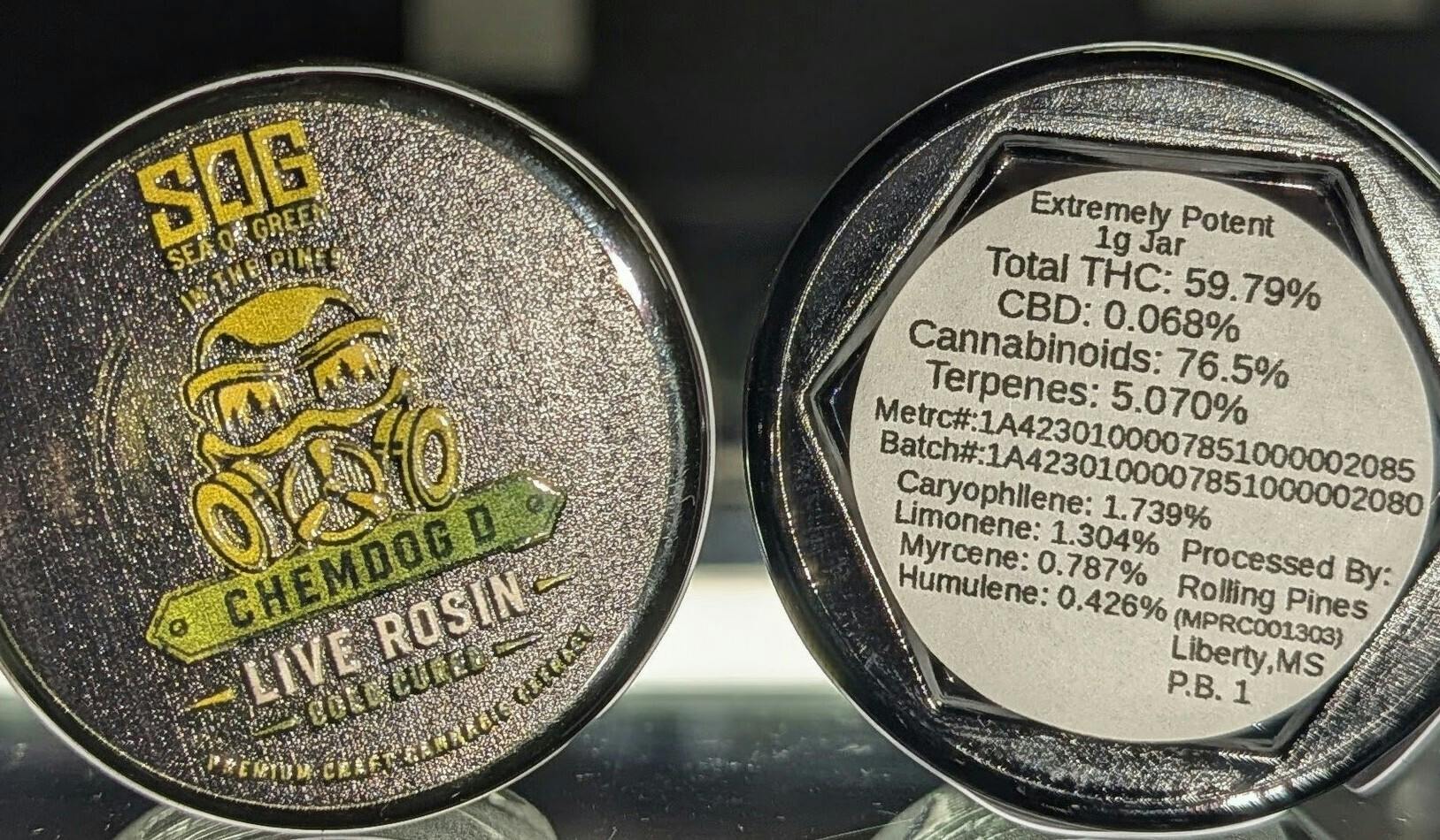 ChemDog | 1g Live Rosin | Rolling Pines