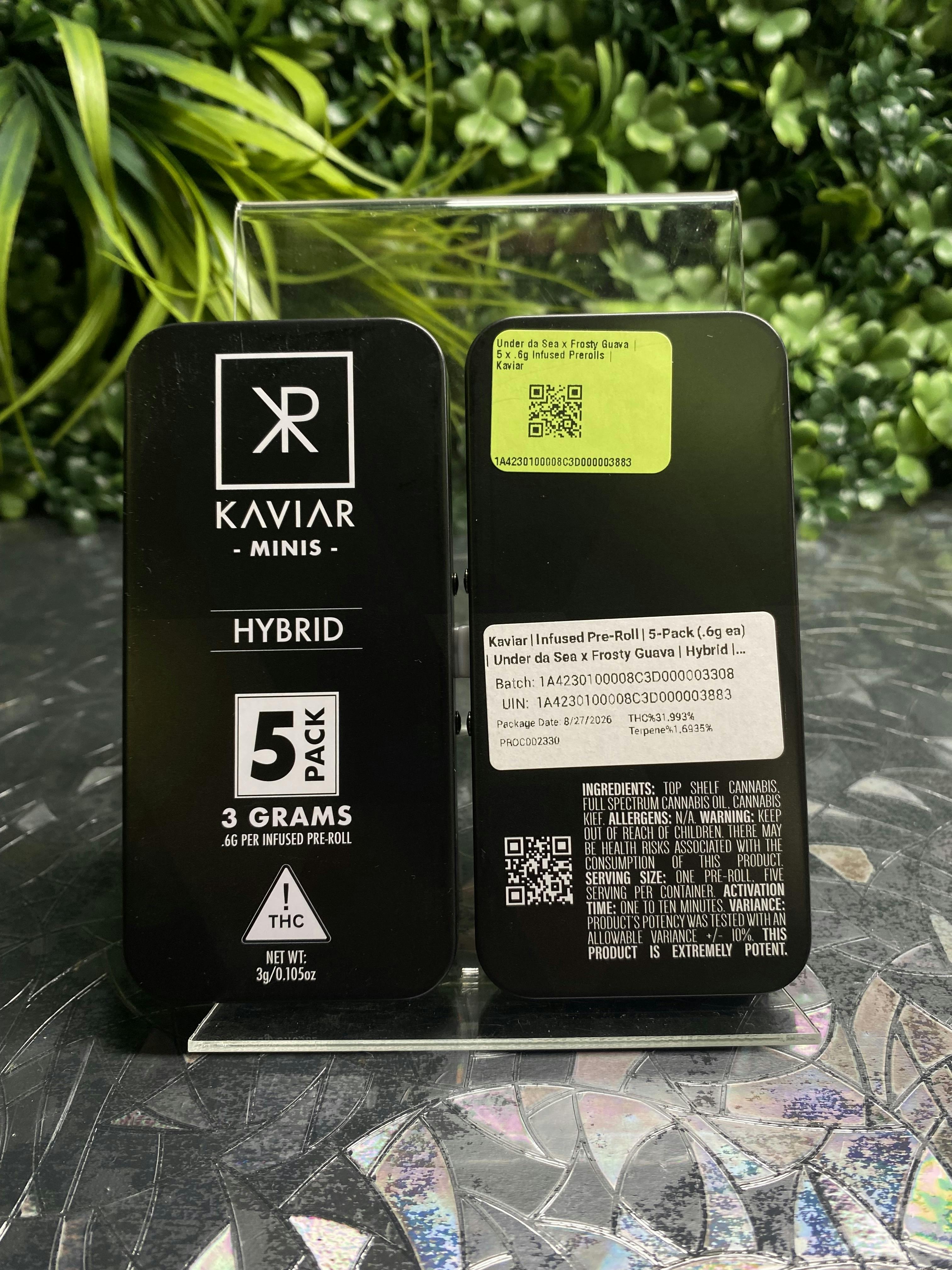 Under da Sea x Frosty Guava | 5 x .6g Infused Prerolls | Kaviar