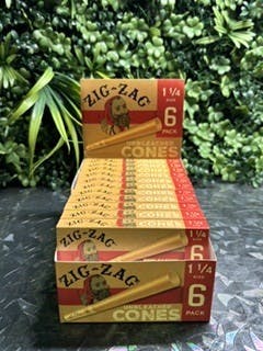 Unbleached 1 1/4 Cones | 6pk | Zig Zag
