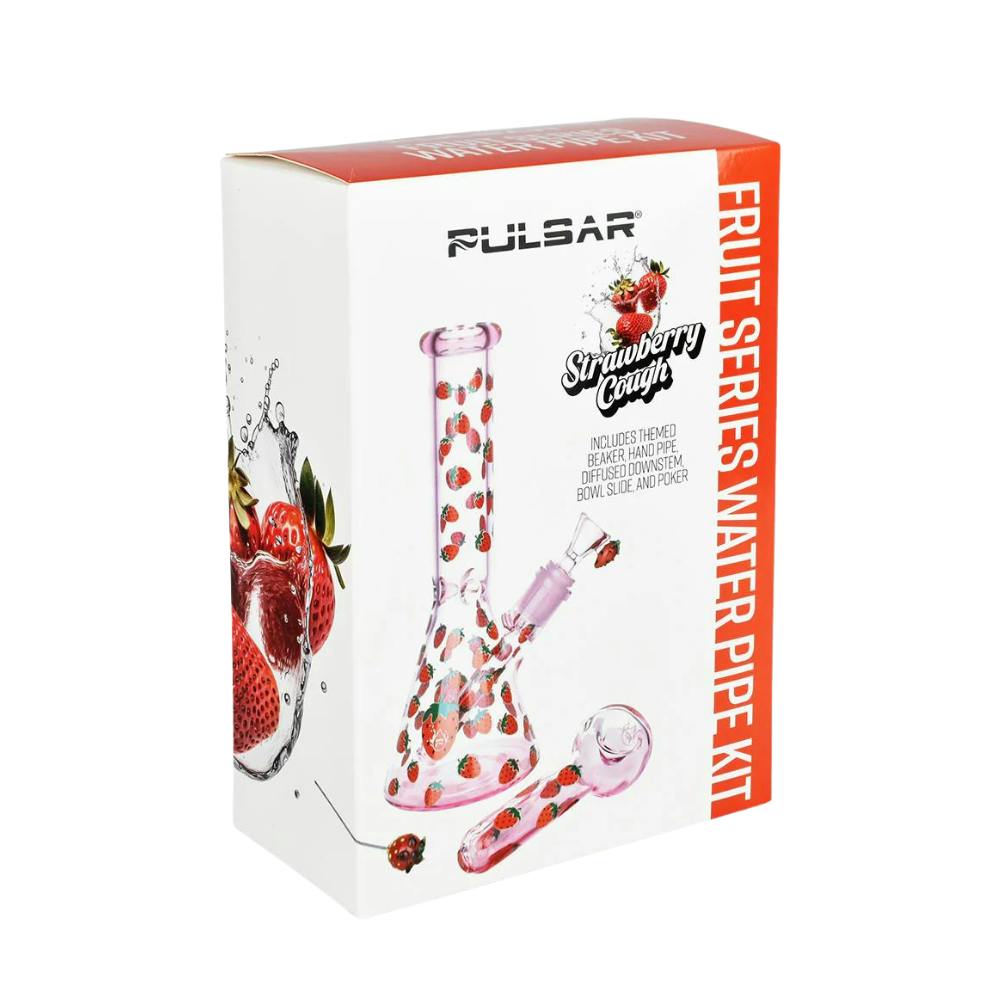 Fruit Series Glow in the Dark Herb Pipe Duo - 10" - StRAWberry Cough