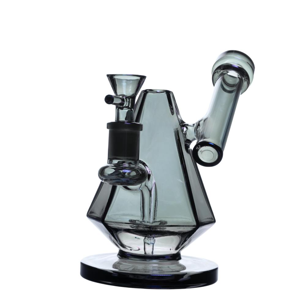 Electroplated Tapered Glass Bong - Clear Purple