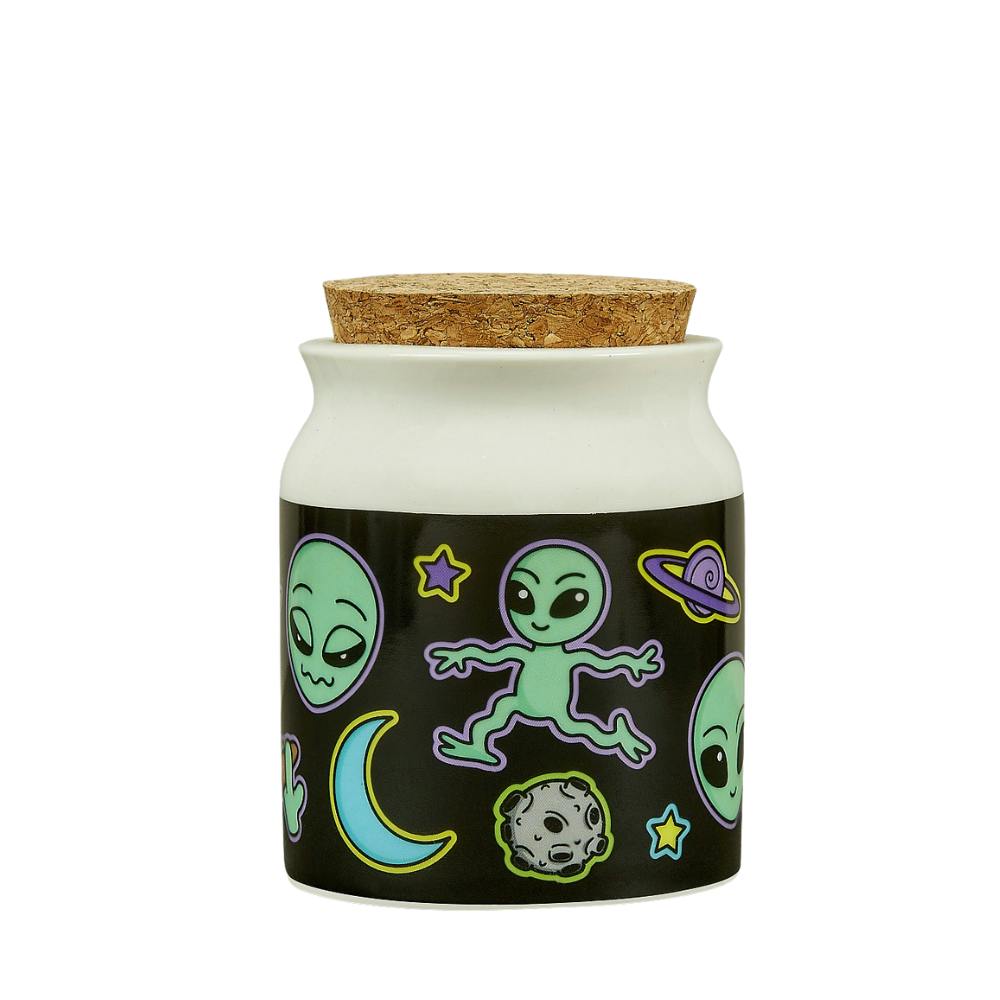 Ceramic Stash Jar - Mini Alien Spaceship