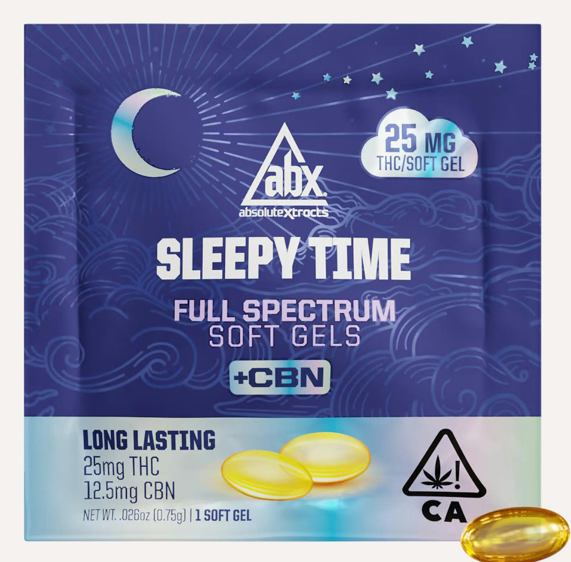 [ABX] CBN Soft Gel - 25mg - 25mg 1ct Sleepy Time Solventless
