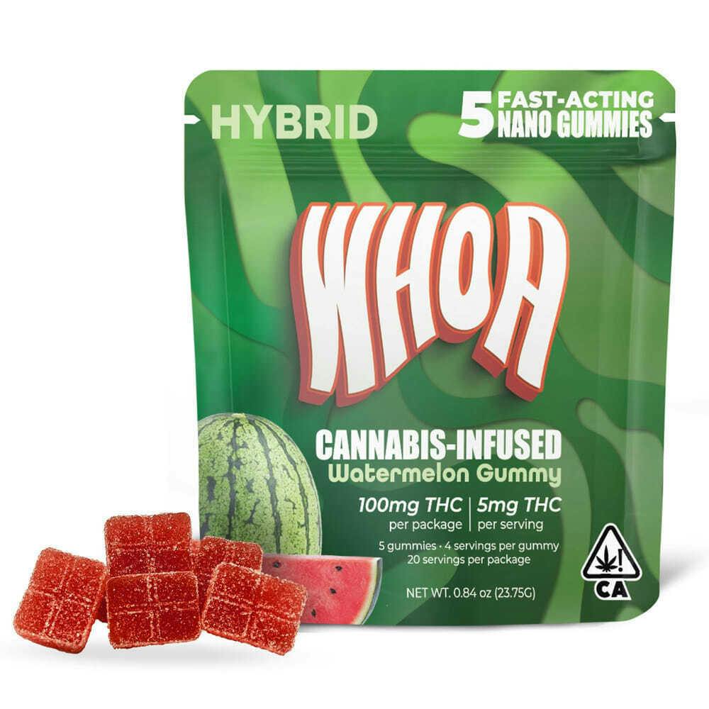 WHOA - Watermelon (H) - 100mg 5pk Gummies - Mixed Berry