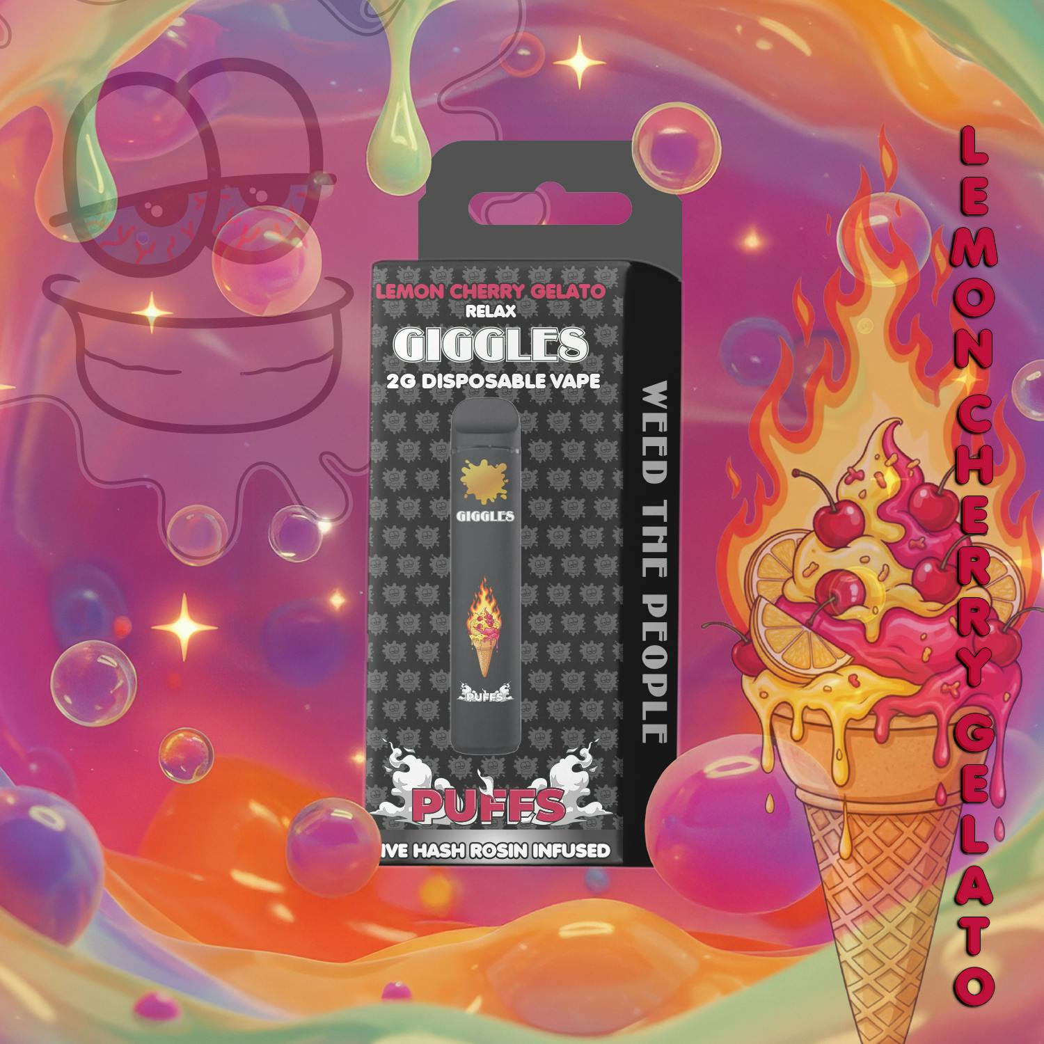Puffs - Hash Rosin Infused Disposable 2g - Lemon Cherry Gelato - Relax cannabis product
