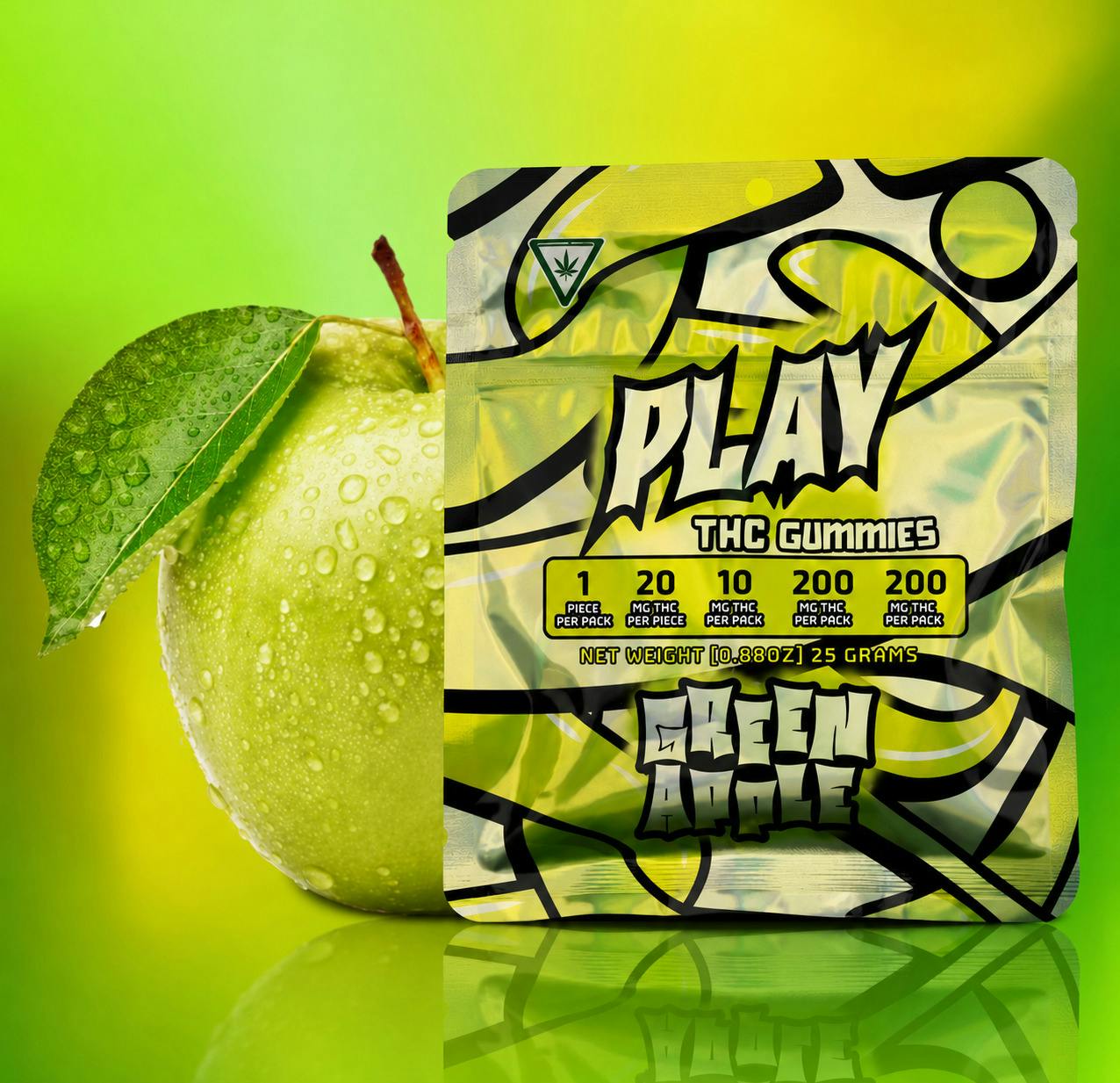 PLAY Green Apple Single Gummy at Higher Love Cannabis Dispensary Munising