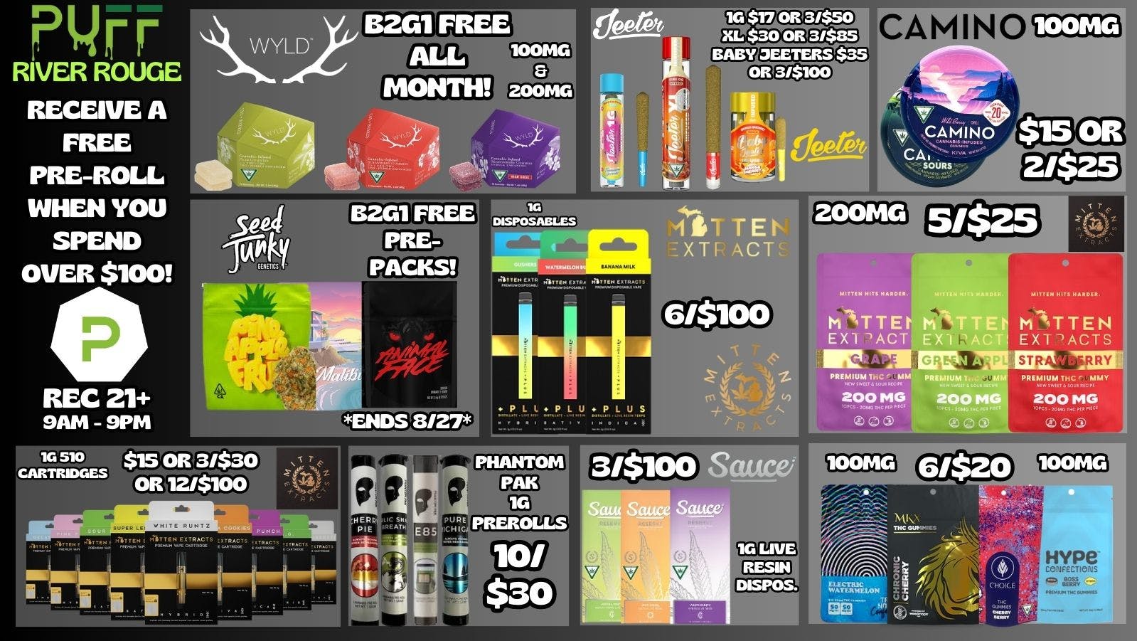 🔥🍭👀PUFF ON THE DAILY!!🍭🔥👀 at PUFF River Rouge 21+ Weedmaps