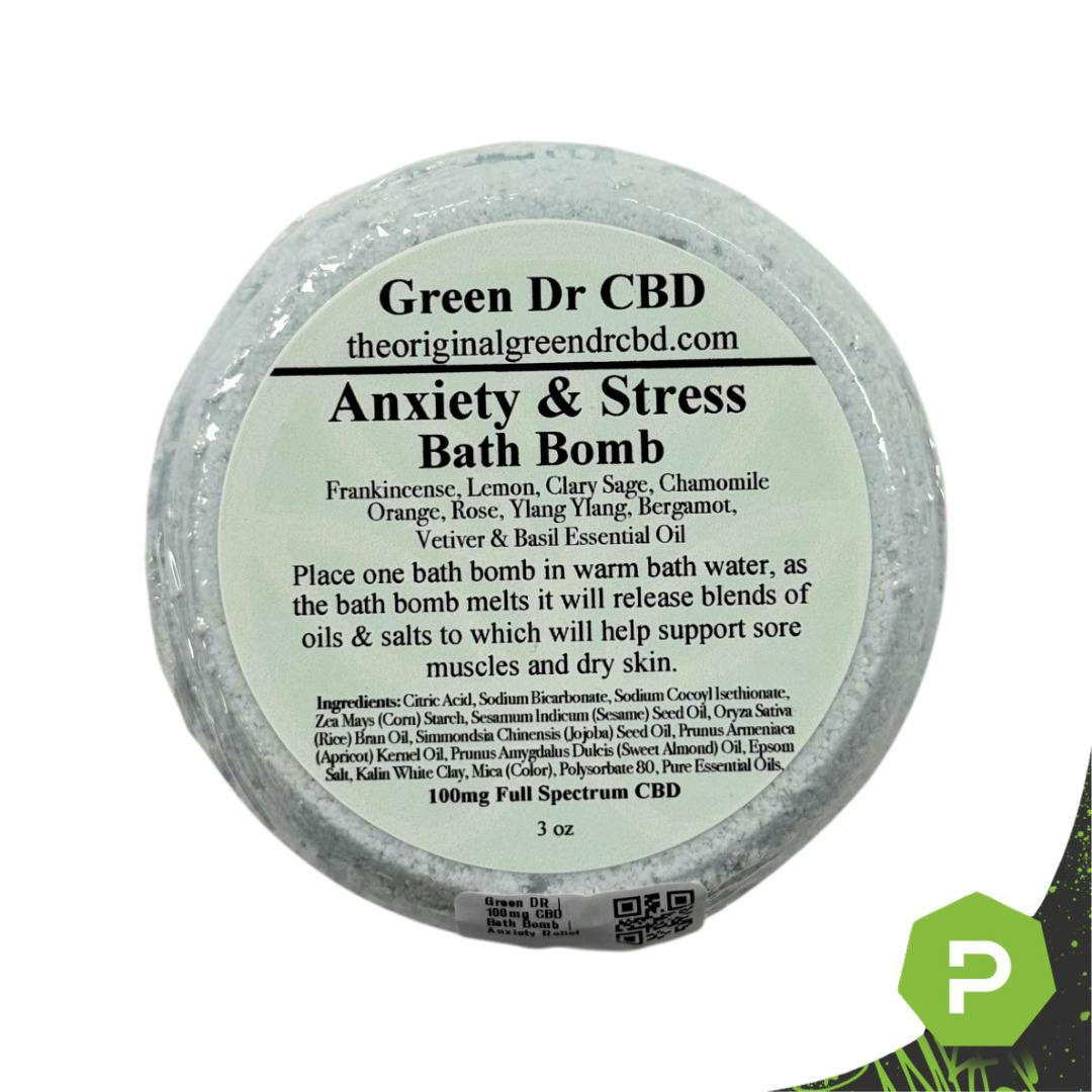 Green DR | 100mg CBD Bath Bomb | Anxiety Relief