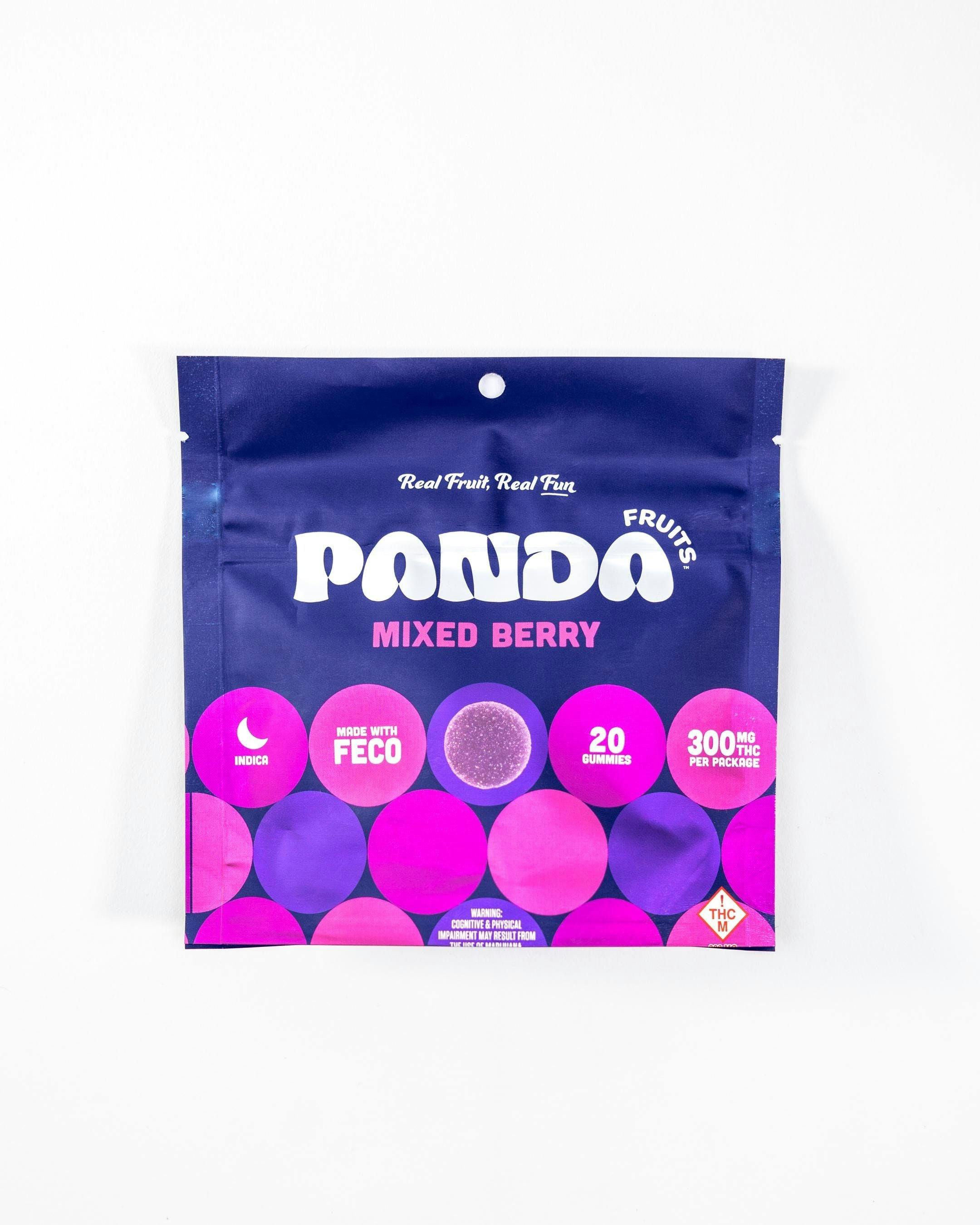 Mixed Berry Indica 300mg FECO Gummies - Panda Fruits