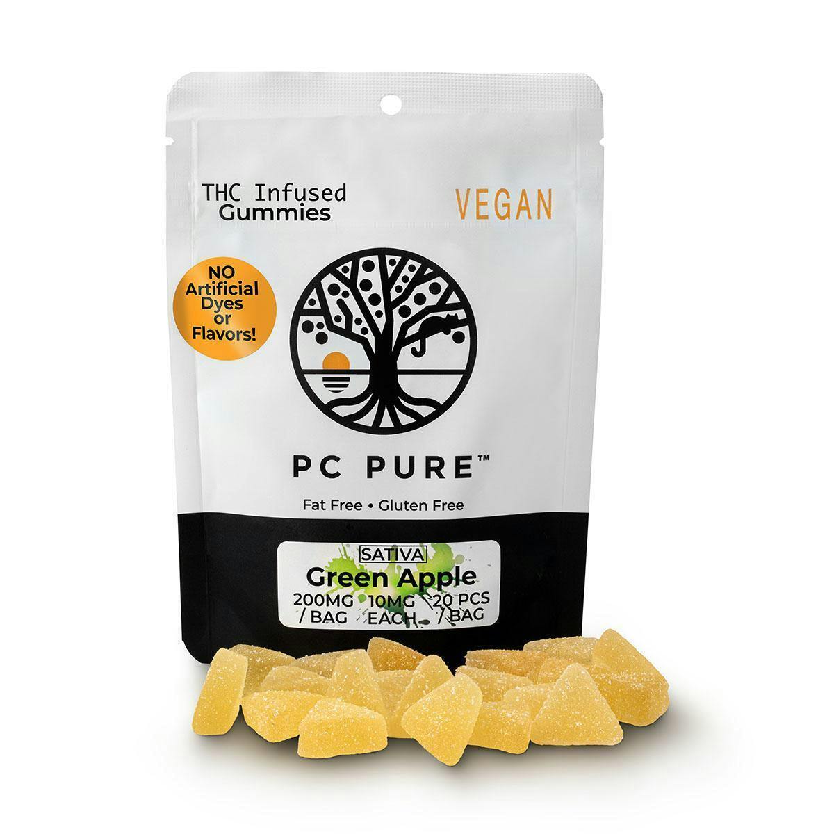 Gummies - PC Pure - (200mg) - Green Apple - (Sativa)