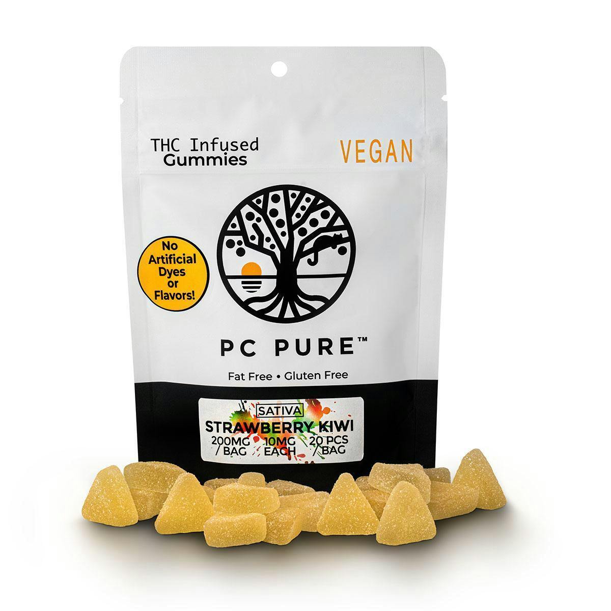Gummies - PC Pure - (200mg) - Strawberry Kiwi - (Sativa)