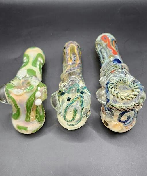 Glass - Single Hole Large Hammer Pipe