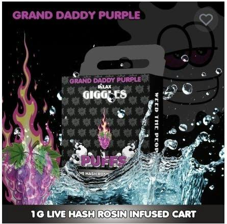 Vape - Giggle Puff Live Hash Rosin Infused - Grand Daddy Purple - (Indica) - 63.94% THC - 1g