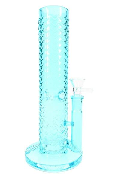 Glass - 10" Stemless GoG Straight Shooter Water Pipe Wave Texture - WP3408