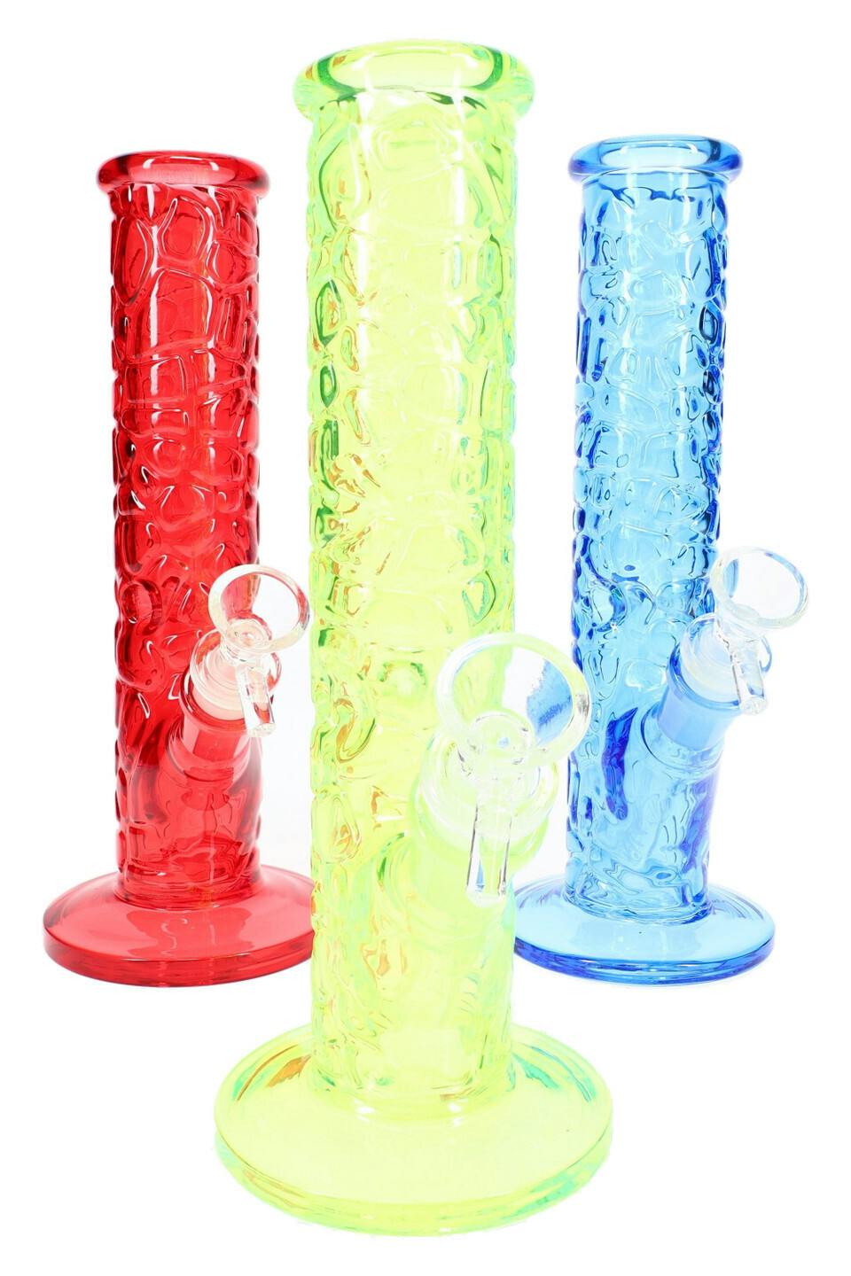 Glass - 9.5" Rock Wall Glass Straight Shooter Water Pipe - WP3422