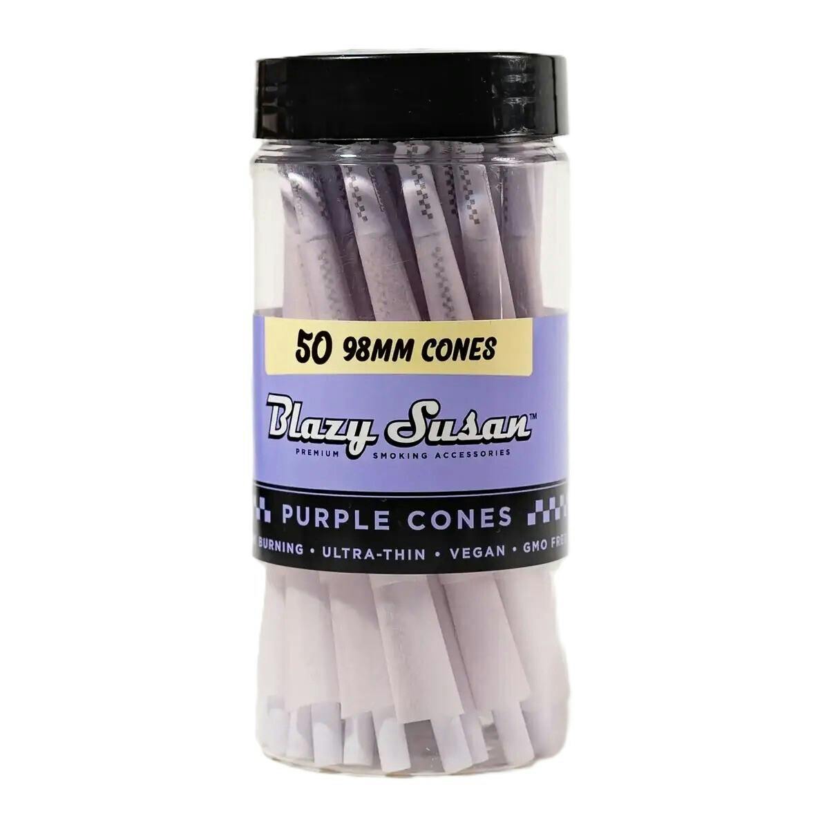 Rolling Paper - Blazy Susan - Purple 98mm Cone - 50pk