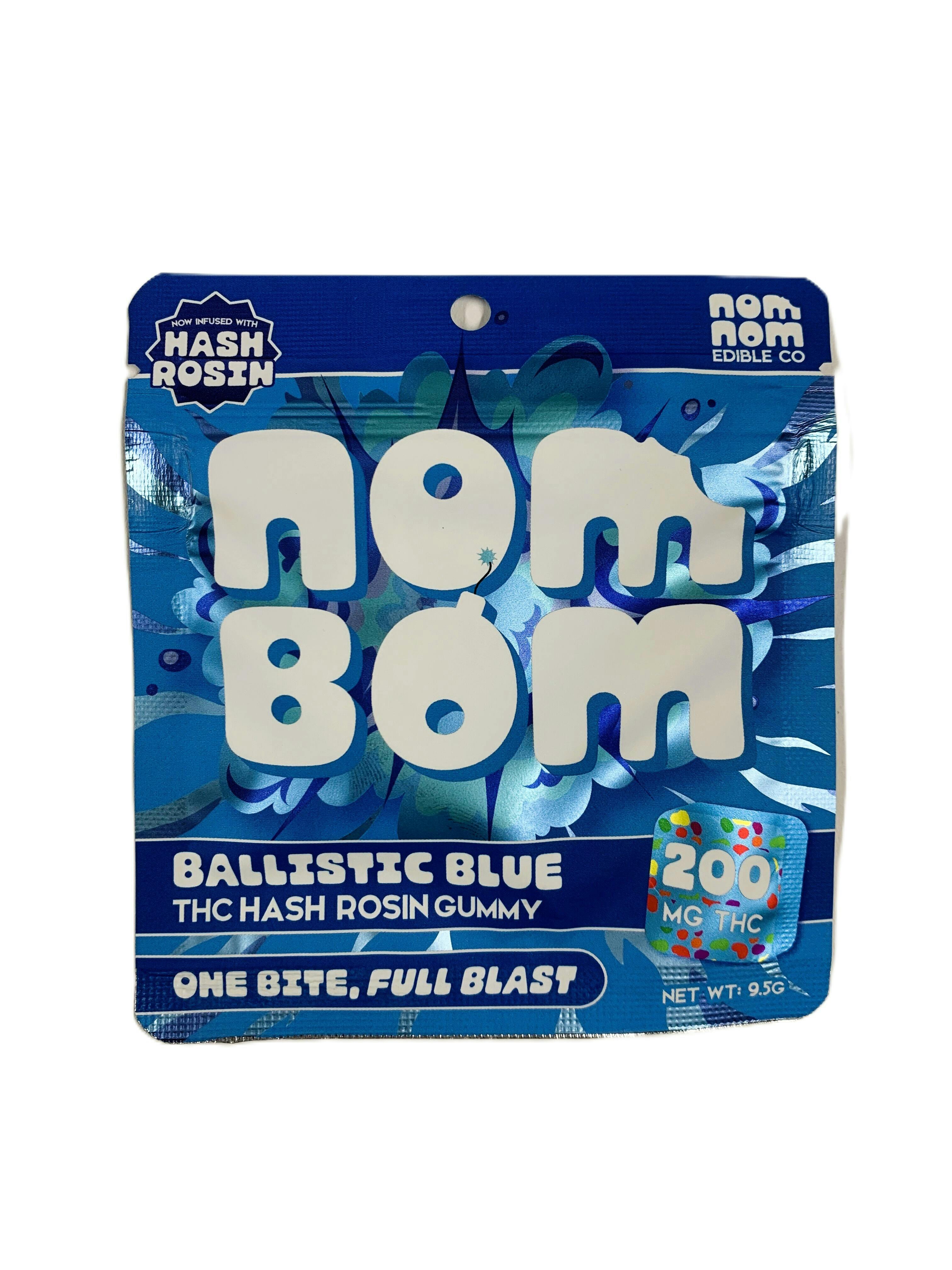 Gummies - Nom Bom - Hash Rosin - (200mg) - Ballistic Blue - (Hybrid)