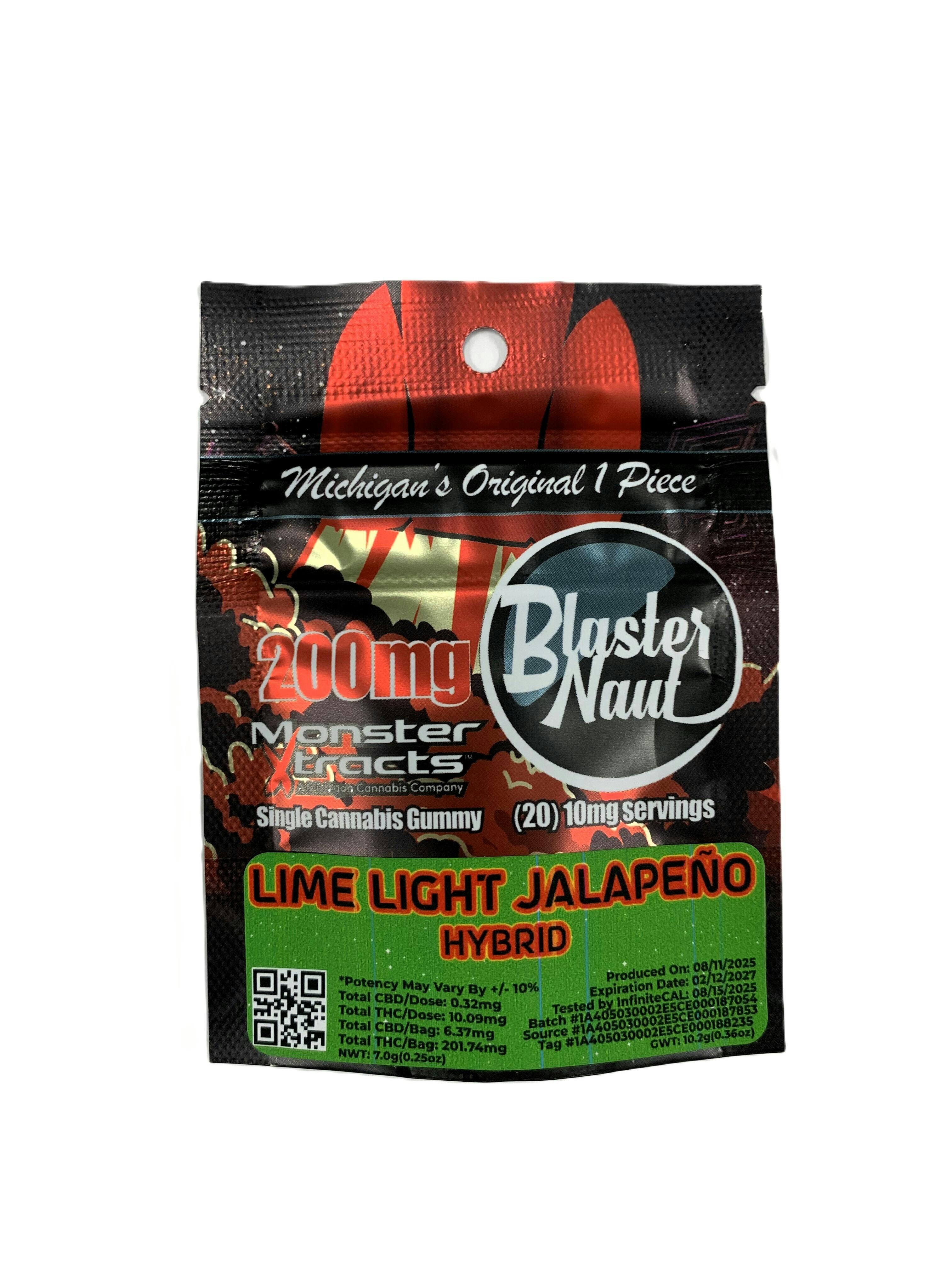 Gummies - Monster X Blaster Naut - (200mg) - Lime Light Jalapeno - (Hybrid)