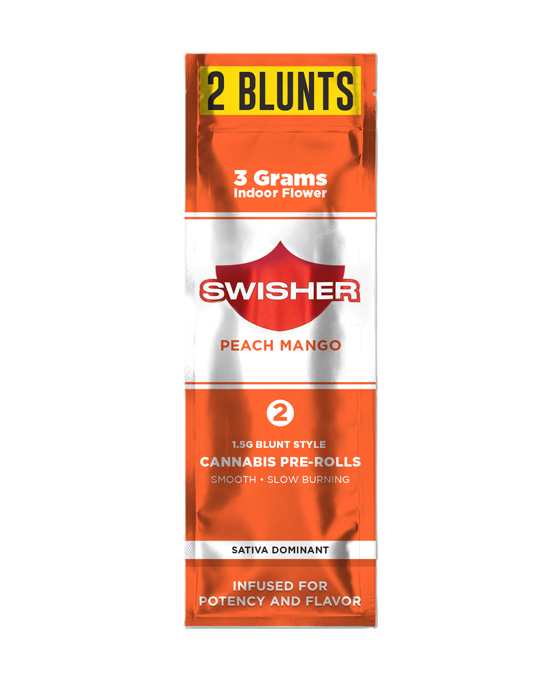 Infused Pre Roll - 2 Pack Blunts - Swisher - Peach Mango (1.5g x 2) - (Hybrid) - 31.96% THC - 3g
