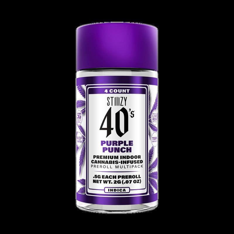 Stiiizy 40's | Purple Punch | 2g [.5g 4pk] [Infused Preroll] NOT REDEEMABLE