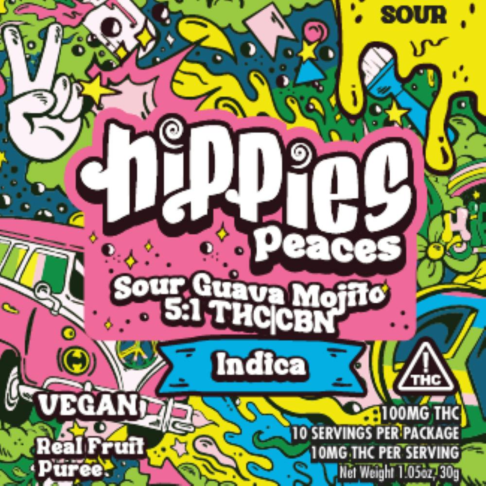 Hippies Peaces | Sour Guava Mojito | 5:1 THC/CBN | 100mg [Gummy]