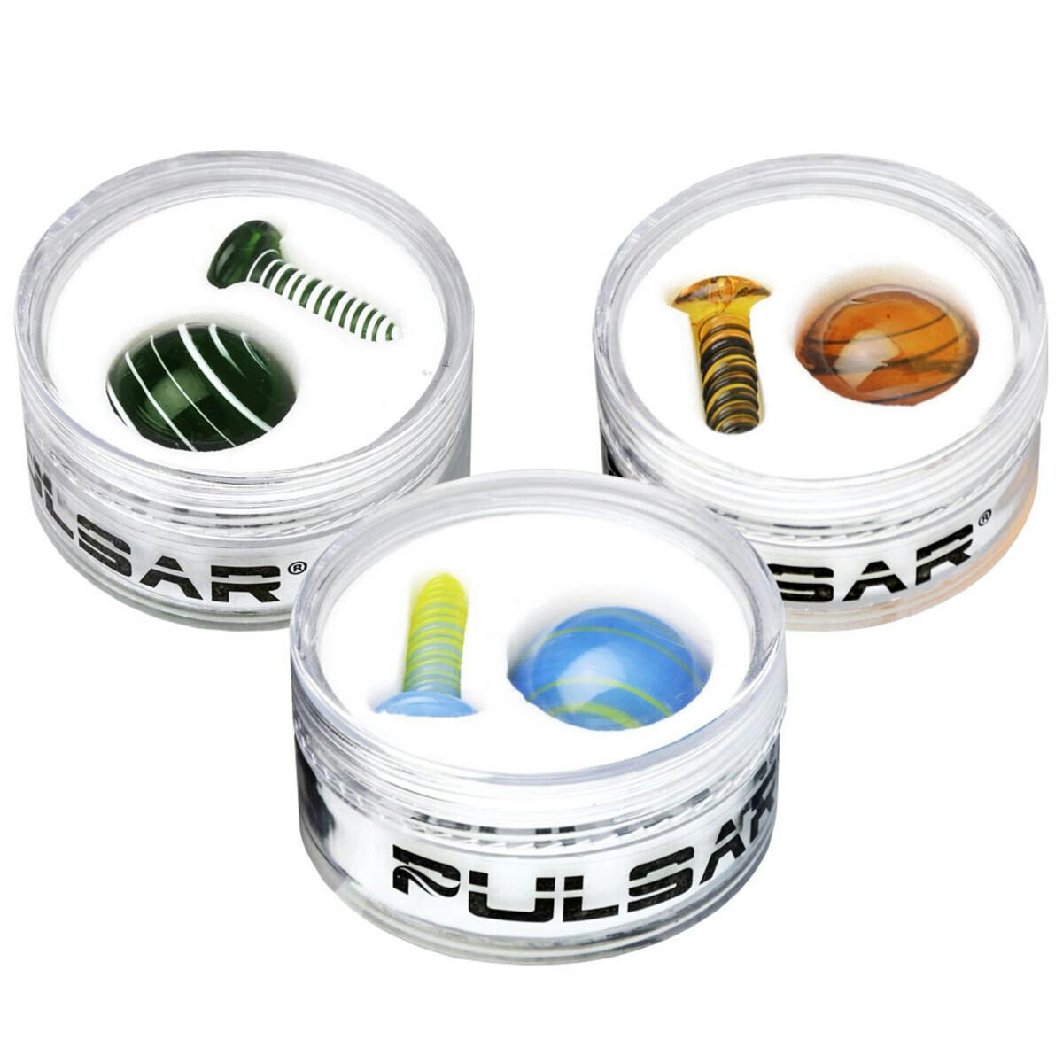 Pulsar Terp Slurper Screw & Marble Set 2PC (colors vary)