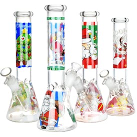 Santa Claus Themed Glass Water Pipe | 10" | 14mm F